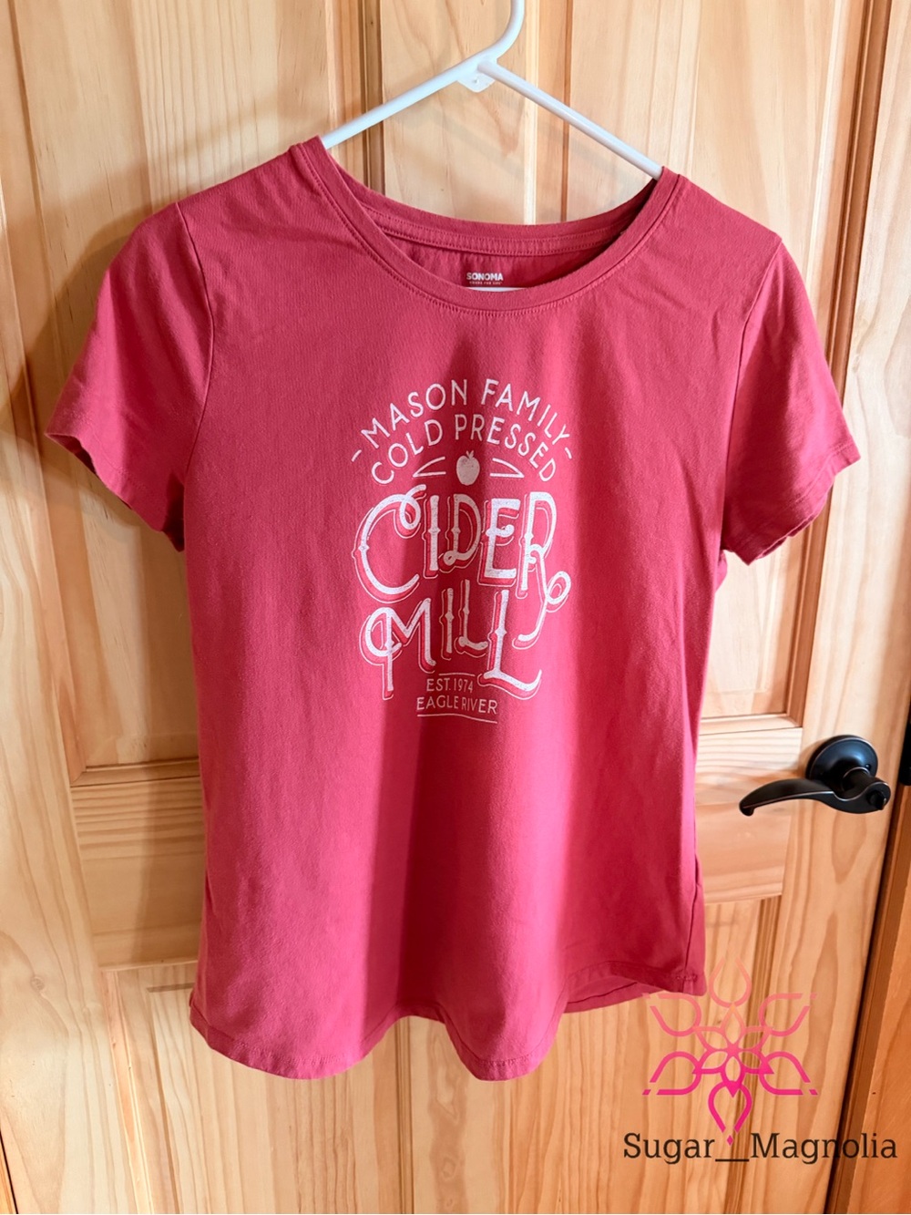 Sonoma Rose Pink "Cider Mill" Graphic Short Sleeve Tee